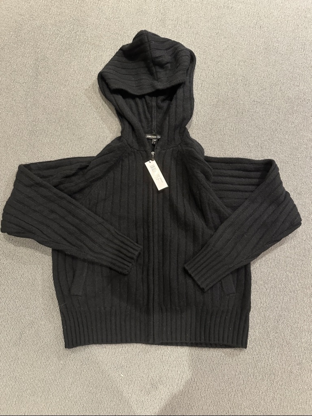 NWT Women’s James Perse ribbed recycled cashmere hoodie